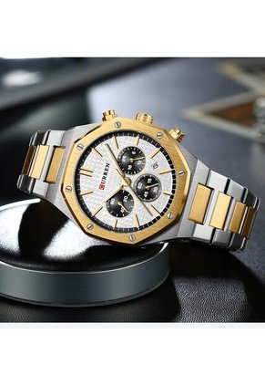 Reloj Curren 8440 Cronógrafo Fondo Blanco - Bicolor 