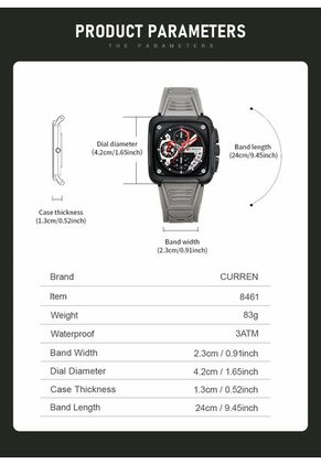 Reloj Curren 8461 Cronógrafo - Gris