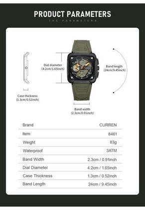 Reloj Curren 8461 Cronógrafo - Verde