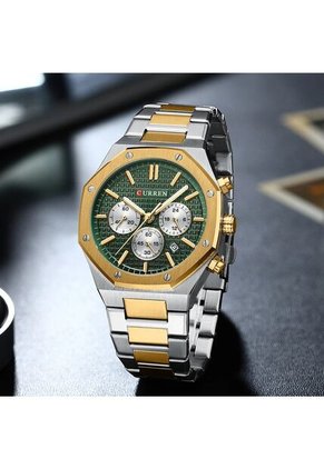 Reloj Curren 8440 Cronógrafo Fondo Verde - Bicolor 