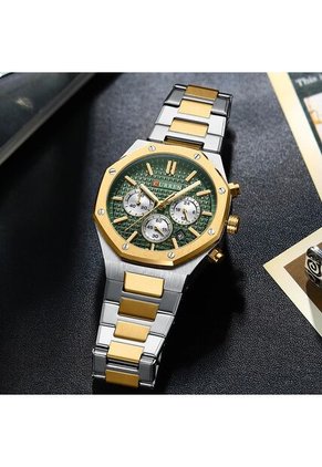 Reloj Curren 8440 Cronógrafo Fondo Verde - Bicolor 