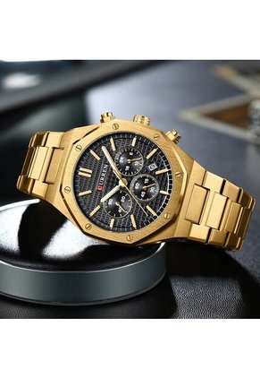 Reloj Curren 8440 Cronógrafo Fondo Negro - Dorado