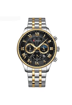 Reloj Curren 8427 Cronógrafo Tablero Negro - Bicolor
