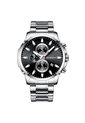 Reloj Curren 8348 Cronógrafo Tablero Negro - Plata de Curren