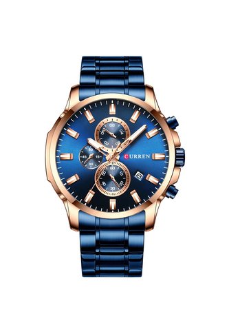 Reloj Curren 8348 Cronógrafo Marco Bronce - Azul Curren