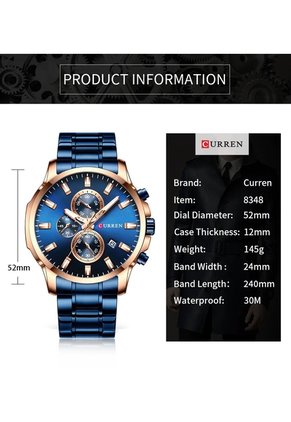 Reloj Curren 8348 Cronógrafo Marco Bronce - Azul