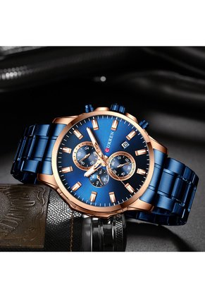 Reloj Curren 8348 Cronógrafo Marco Bronce - Azul