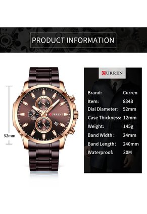 Reloj Curren 8348 Cronógrafo Marco Bronce - Morado