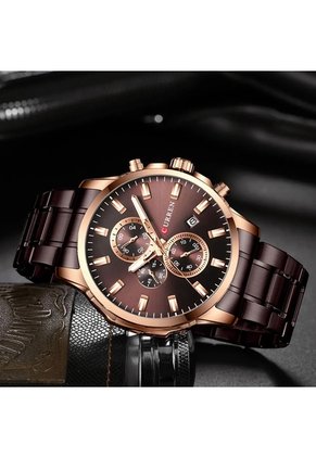 Reloj Curren 8348 Cronógrafo Marco Bronce - Morado