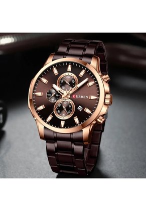 Reloj Curren 8348 Cronógrafo Marco Bronce - Morado