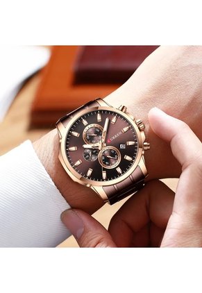 Reloj Curren 8348 Cronógrafo Marco Bronce - Morado