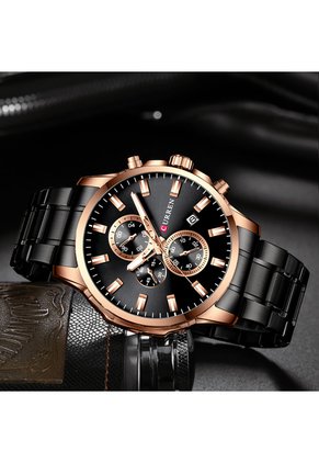 Reloj Curren 8348 Cronógrafo Marco Bronce - Negro