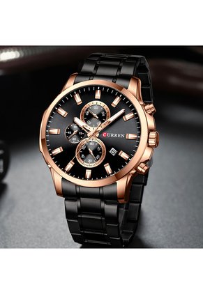 Reloj Curren 8348 Cronógrafo Marco Bronce - Negro