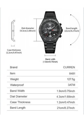 Reloj Curren 8481 Cronógrafo - Negro