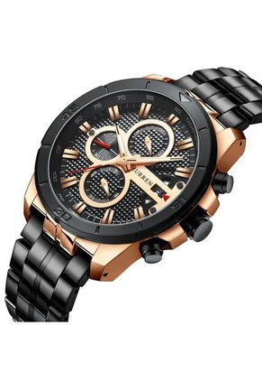 Reloj Curren 8337 Cronógrafo Tablero Negro - Negro