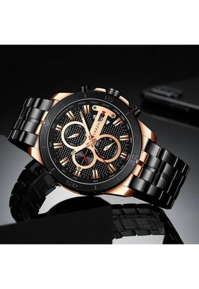 Reloj Curren 8337 Cronógrafo Tablero Negro - Negro