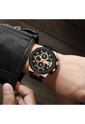 Reloj Curren 8337 Cronógrafo Tablero Negro - Negro
