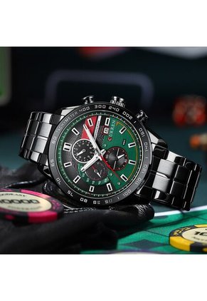 Reloj Curren 8410 Cronógrafo Tablero Verde - Negro