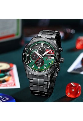 Reloj Curren 8410 Cronógrafo Tablero Verde - Negro