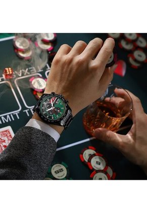 Reloj Curren 8410 Cronógrafo Tablero Verde - Negro