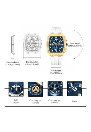Reloj Curren 8488 Cronógrafo Marco Dorado - Blanco