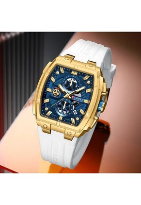 Reloj Curren 8488 Cronógrafo Marco Dorado - Blanco