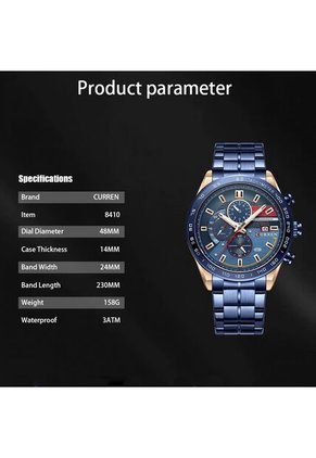 Reloj Curren 8410 Cronógrafo - Azul