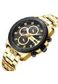 Reloj Curren 8337 Cronógrafo Tablero Negro - Dorado de Curren