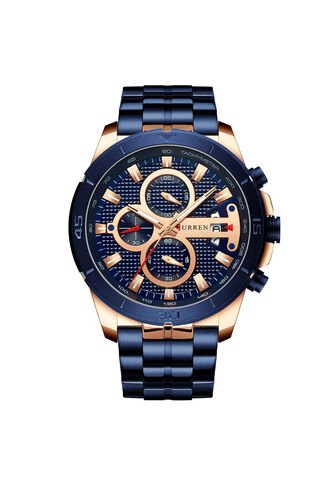 Reloj Curren 8337 Cronógrafo Tablero Azul - Azul Curren