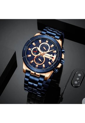 Reloj Curren 8337 Cronógrafo Tablero Azul - Azul