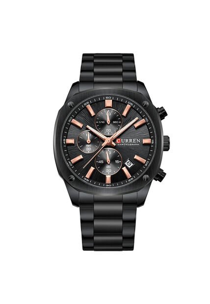 Reloj Curren 8490 Cronógrafo Tablero Negro - Negro