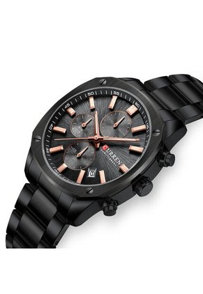 Reloj Curren 8490 Cronógrafo Tablero Negro - Negro