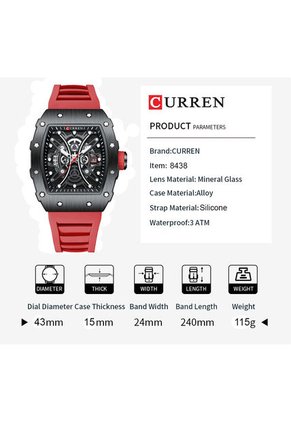 Reloj Curren 8438 Tipo Richard M - Rojo