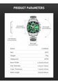 Reloj Curren 8475 Cronógrafo Tablero Verde - Plata de Curren