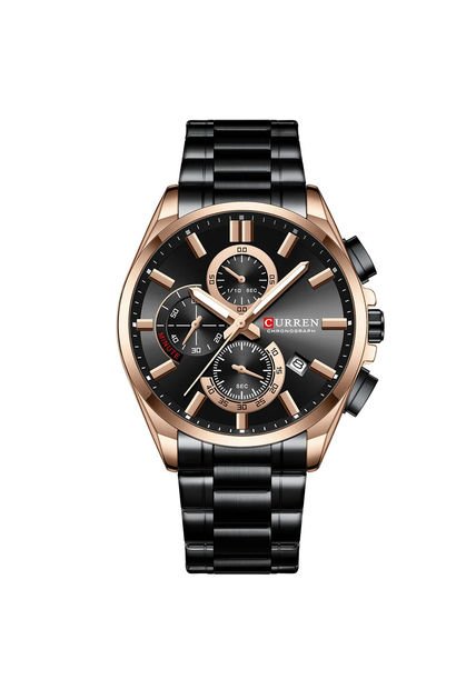 Reloj Curren 8475 Cronógrafo Bisel Bronce - Negro