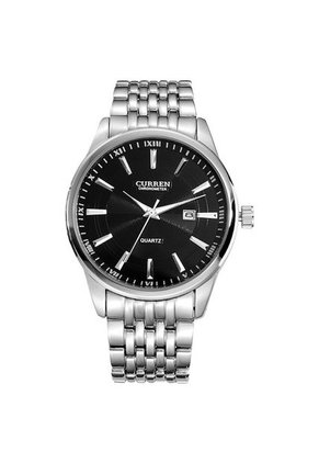 Reloj CURREN 8052 Hombres Lujo Casual Cuarzo Plateado Negro