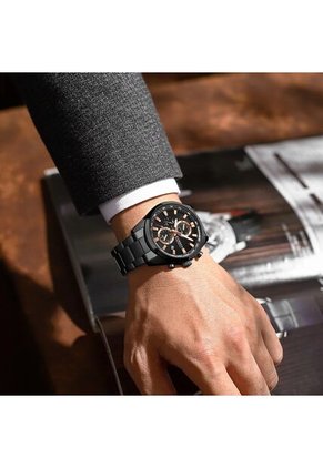 Reloj Curren 8445 Cronógrafo Tablero Negro - Negro