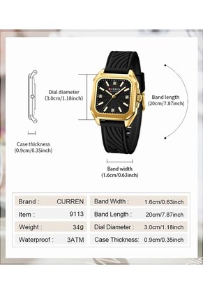Reloj Curren 9113 Clasico Marco Dorado - Negro