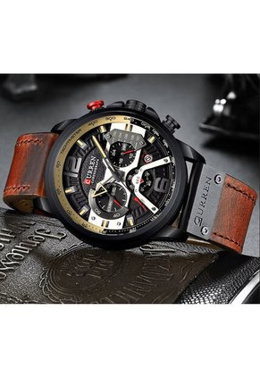 Reloj Curren 8329 Cronógrafo Caja Negra - Marrón