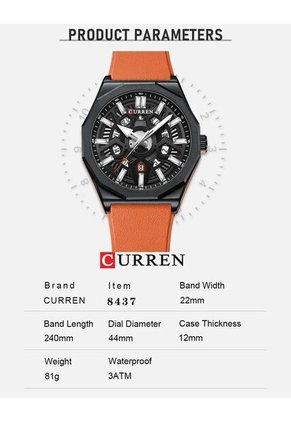 Reloj Curren 8437 Marco Negro - Naranja