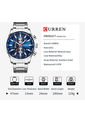 Reloj Curren 8351 Cronógrafo Todo Funcional Acero - Plata Fondo Azul de Curren