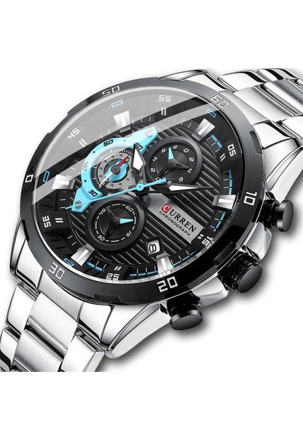 Reloj Curren 8402 Cronógrafo - Plata