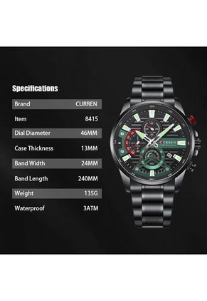 Reloj Curren 8415 Cronógrafo - Verde