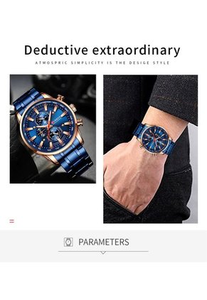 Reloj Curren 8351 Cronógrafo Todo Funcional Acero - Azul