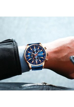 Reloj Curren 8351 Cronógrafo Todo Funcional Acero - Azul