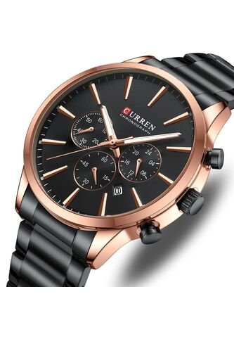 Reloj Curren 8435 Cronógrafo Bisel Bronce - Negro Curren