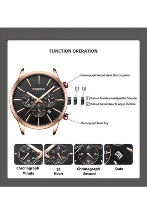 Reloj Curren 8435 Cronógrafo Bisel Bronce - Negro