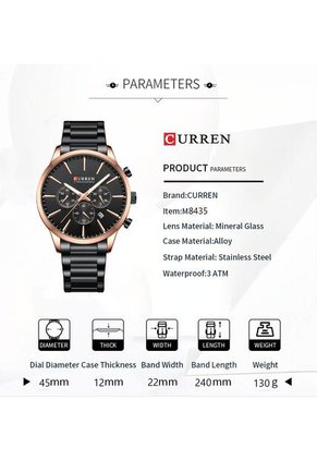 Reloj Curren 8435 Cronógrafo Bisel Bronce - Negro