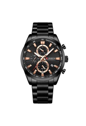 Reloj Curren 8445 Cronógrafo Tablero Negro - Negro