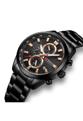 Reloj Curren 8445 Cronógrafo Tablero Negro - Negro